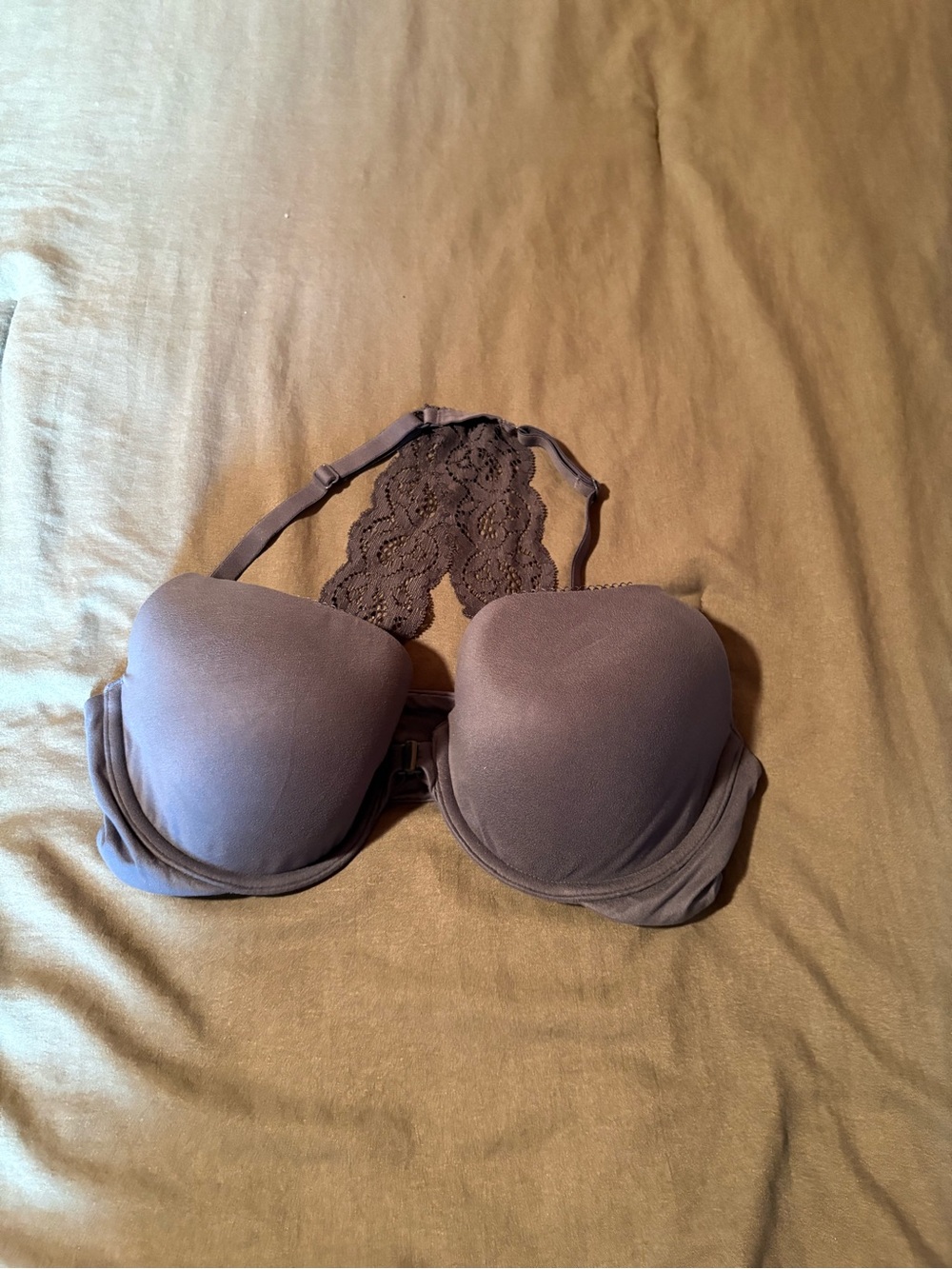 Victoria's Secret Molded Push-Up Bra with Lace Racerback in blue